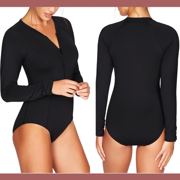 NEW‎ $110 Sea Level Front Zip Long Sleeve One-Piece Swimsuit [ 4 US ] - Picture 1 of 12